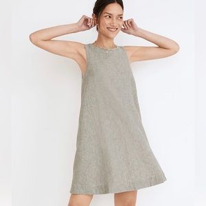 Madewell Linen - Cotton Button Back Mini Shift Dress